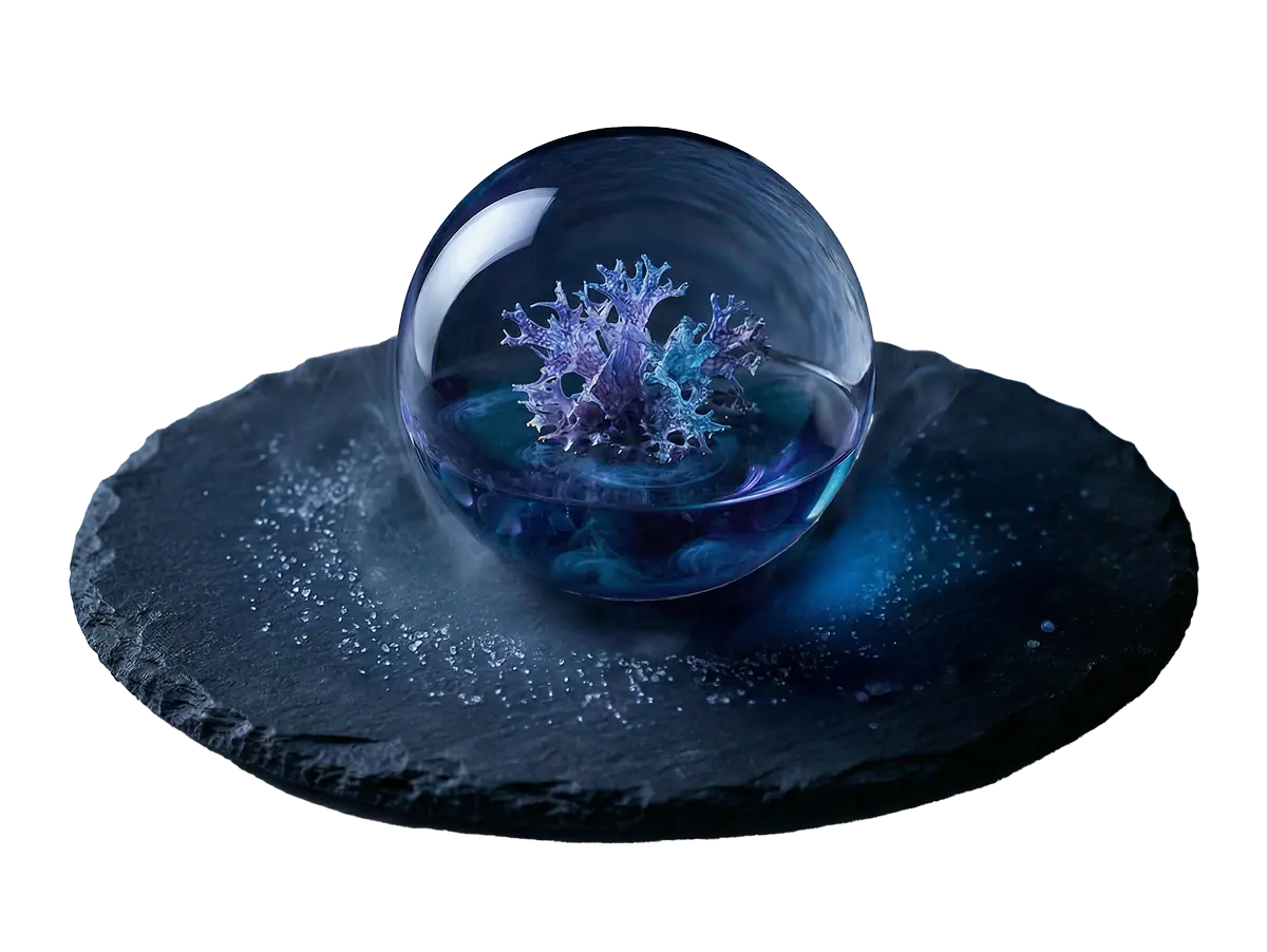 Bioluma: sfera luminescente di polline marino e zucchero di kelp